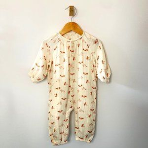 Petit Bateau Bird Motif 100% Organic Cotton Jumpsuit